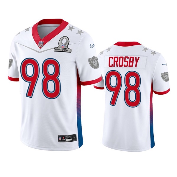 Men's Las Vegas Raiders #98 Maxx Crosby 2022 White Pro Bowl