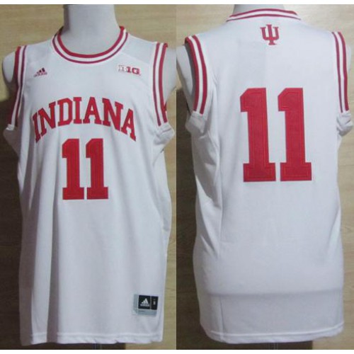 Indiana Hoosiers 11 Isiah Thomas Big 10 Patch White NCAA Basketball Jerseys