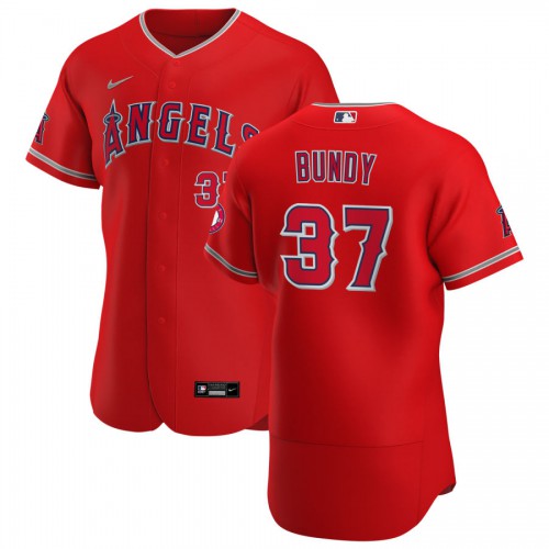 Los Angeles Angels #37 Dylan Bundy Men's Nike Red Alternate 2020 Authentic Player MLB Jersey