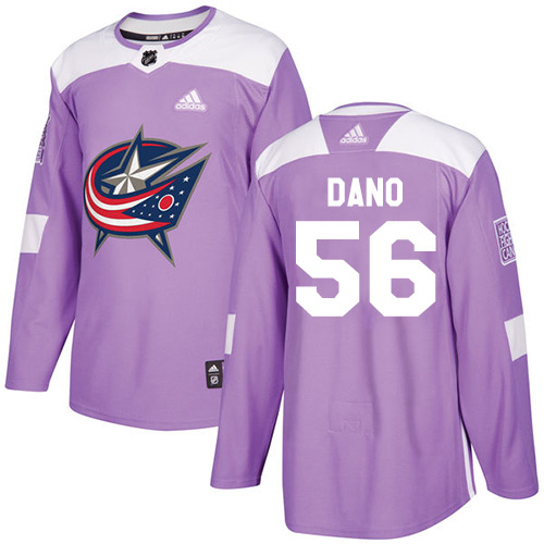 Adidas Columbus Blue Jackets #56 Marko Dano Purple Authentic Fights Cancer Stitched NHL Jersey