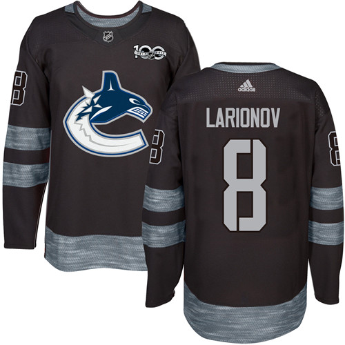 Adidas Vancouver Canucks #8 Igor Larionov Black 1917-2017 100th Anniversary Stitched NHL Jersey