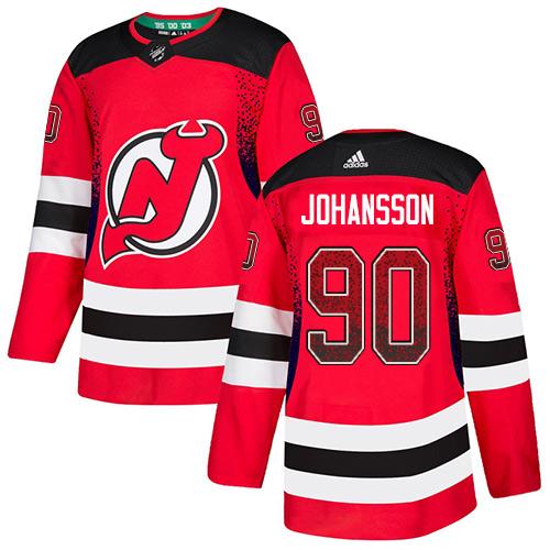 Adidas New Jersey Devils #90 Marcus Johansson Red Home Authentic Drift Fashion Stitched NHL Jersey