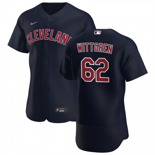 Cleveland Indians #62 Nick Wittgren Men's Nike Navy Alternate 2020 Authentic Player MLB Jersey