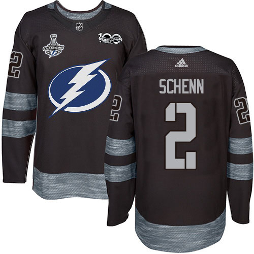 Adidas Tampa Bay Lightning #2 Luke Schenn Black 1917-2017 100th Anniversary 2020 Stanley Cup Champions Stitched NHL Jersey