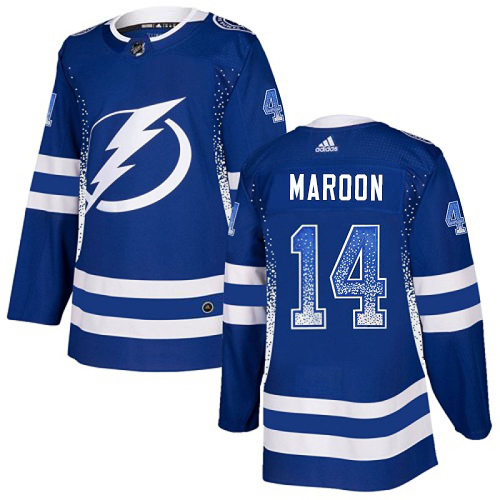 Adidas Tampa Bay Lightning #14 Pat Maroon Blue Home Authentic Drift Fashion Stitched NHL Jersey