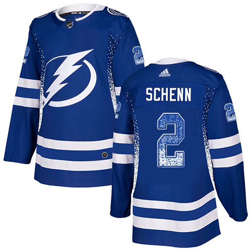 Adidas Tampa Bay Lightning #2 Luke Schenn Blue Home Authentic Drift Fashion Stitched NHL Jersey
