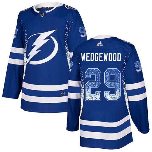 Adidas Tampa Bay Lightning #29 Scott Wedgewood Blue Home Authentic Drift Fashion Stitched NHL Jersey