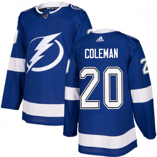 Adidas Tampa Bay Lightning #20 Blake Coleman Blue Home Authentic Stitched NHL Jersey