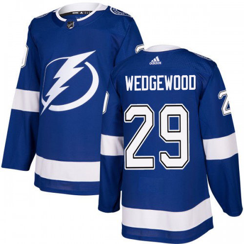 Adidas Tampa Bay Lightning #29 Scott Wedgewood Blue Home Authentic Stitched NHL Jersey