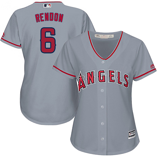 Los Angeles Angels #6 Anthony Rendon Grey Road Women's Stitched MLB Jersey