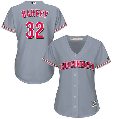 Cincinnati Reds #32 Matt Harvey Grey Road Women's Stitched MLB Jersey