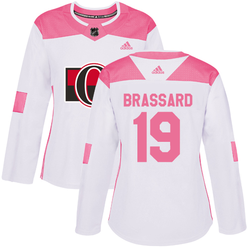 Adidas Ottawa Senators #19 Derick Brassard White/Pink Authentic Fashion Women's Stitched NHL Jersey
