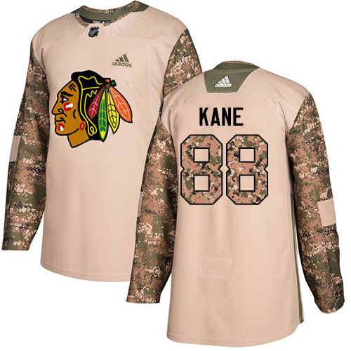 Adidas Chicago Blackhawks #88 Patrick Kane Camo Authentic 2017 Veterans Day Stitched Youth NHL Jersey