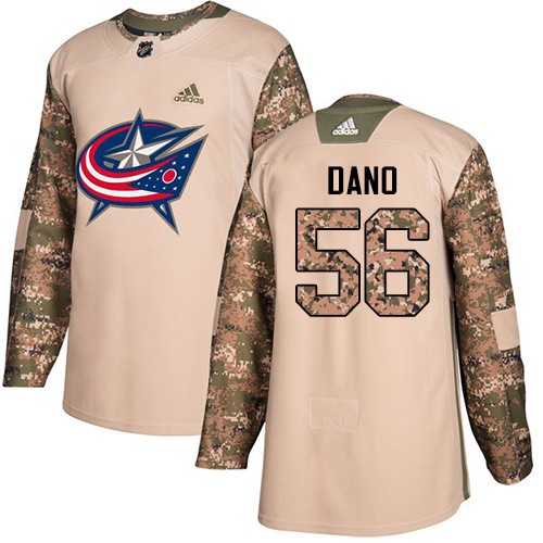 Adidas Columbus Blue Jackets #56 Marko Dano Camo Authentic 2017 Veterans Day Stitched Youth NHL Jersey
