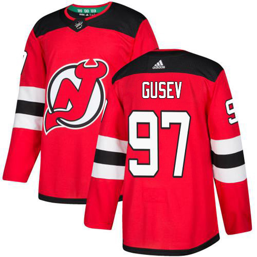 Adidas New Jersey Devils #97 Nikita Gusev Red Home Authentic Stitched Youth NHL Jersey