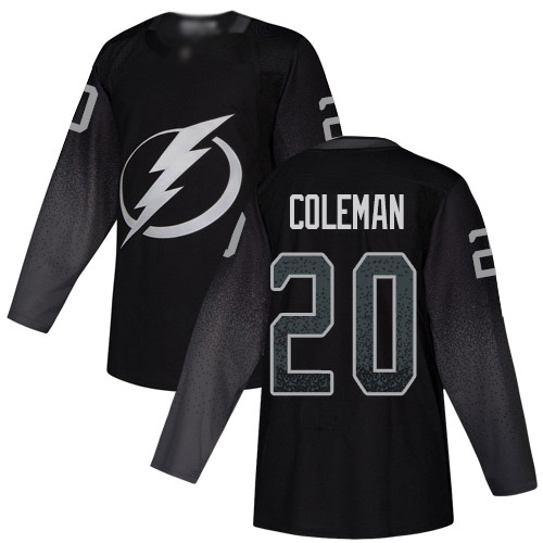 Adidas Tampa Bay Lightning #20 Blake Coleman Black Alternate Authentic Youth Stitched NHL Jersey