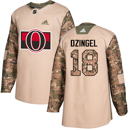 Adidas Ottawa Senators #18 Ryan Dzingel Camo Authentic 2017 Veterans Day Stitched Youth NHL Jersey