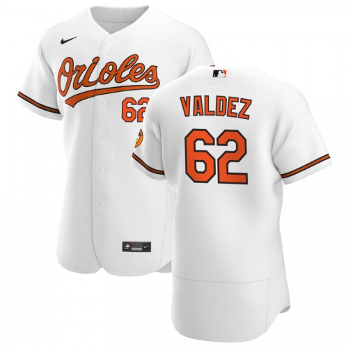 Baltimore Orioles #62 Cesar Valdez Men's Nike White Home 2020 Authentic Player MLB Jersey