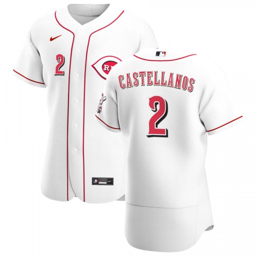 Cincinnati Reds #2 Nick Castellanos Men's Nike White Home 2020 Authentic Player MLB Jersey