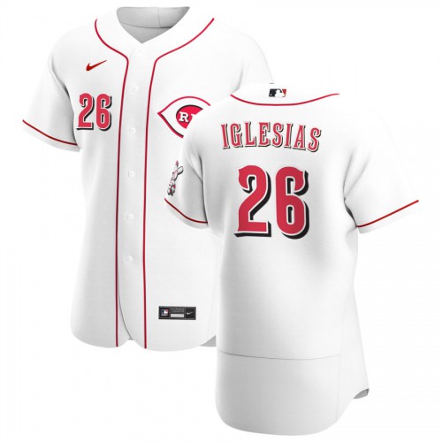 Cincinnati Reds #26 Raisel Iglesias Men's Nike White Home 2020 Authentic Player MLB Jersey
