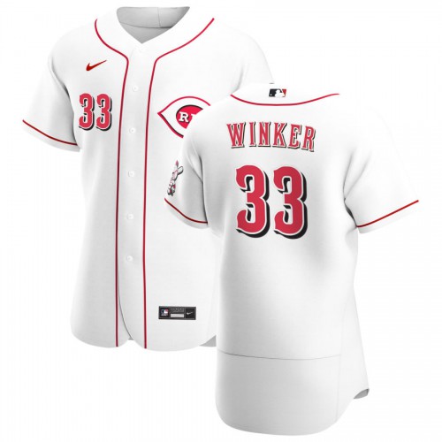 Cincinnati Reds #33 Jesse Winker Men's Nike White Home 2020 Authentic Player MLB Jersey