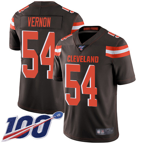 Nike Cleveland Browns #54 Olivier Vernon Brown Team Color Men's Stitched NFL 100th Season Vapor Limited Jersey