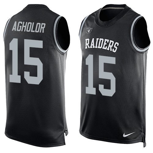 Nike Las Vegas Raiders #15 Nelson Agholor Black Team Color Men's Stitched NFL Limited Tank Top Jersey
