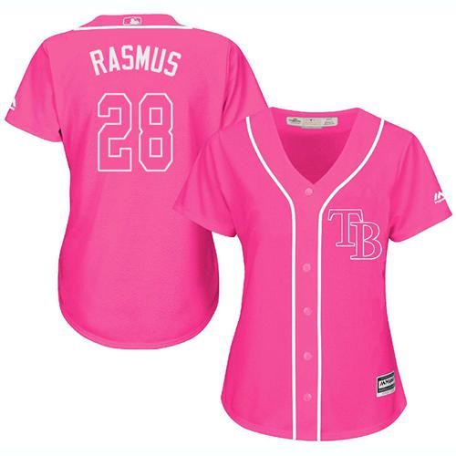 Tampa Bay Rays #28 Colby Rasmus Pink Fashion Women's Stitched MLB Jersey