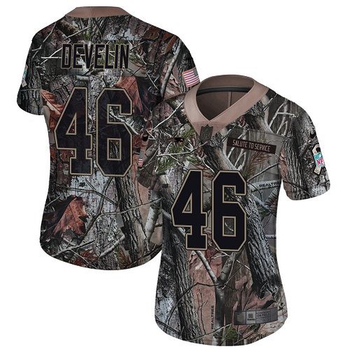 Nike New England Patriots #46 James Develin Camo Women's Stitched NFL Limited Rush Realtree Jersey