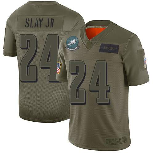 Nike Philadelphia Eagles #24 Darius Slay Jr Camo Youth Stitched NFL Limited 2019 Salute To Service Jersey