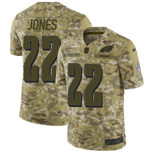 Nike Philadelphia Eagles #22 Sidney Jones Camo Youth Stitched NFL Limited 2018 Salute to Service Jersey