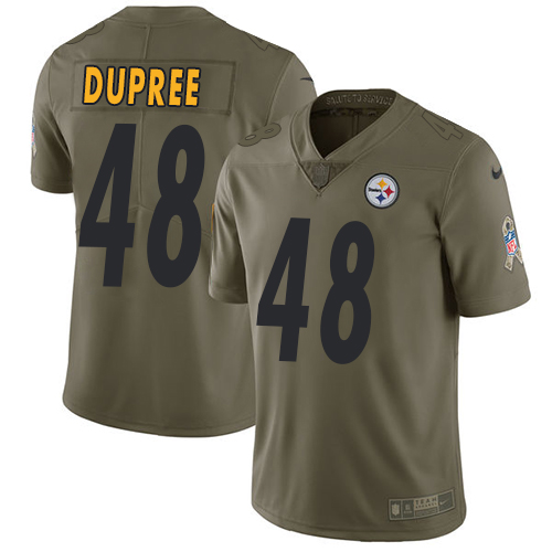 Nike Pittsburgh Steelers #48 Bud Dupree Olive Youth Stitched NFL Limited 2017 Salute to Service Jersey
