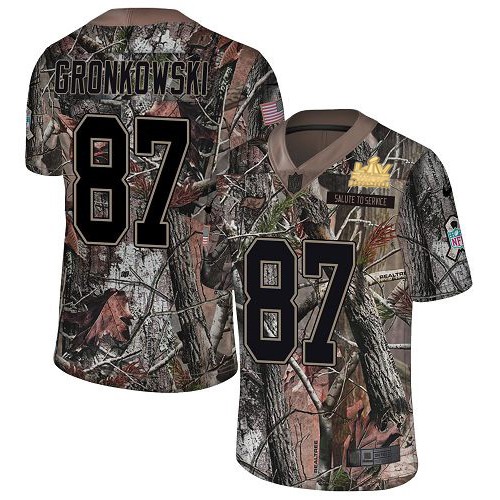 Nike Tampa Bay Buccaneers #87 Rob Gronkowski Camo Men's Super Bowl LV Champions Patch Stitched NFL Limited Rush Realtree Jersey