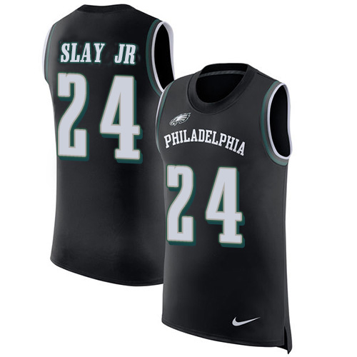 Nike Philadelphia Eagles #24 Darius Slay Jr Black Alternate Men's Stitched NFL Limited Rush Tank Top Jersey