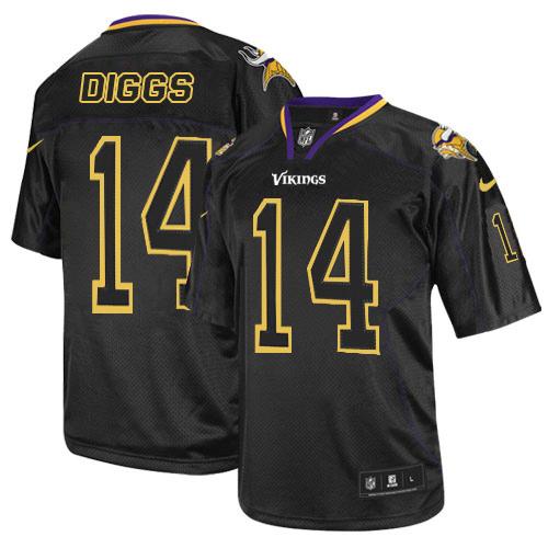 Nike Minnesota Vikings #14 Stefon Diggs Lights Out Black Men's Stitched NFL Elite Jersey