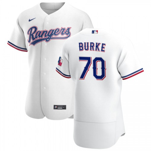 Texas Rangers #70 Brock Burke Men's Nike White Home 2020 Authentic Player MLB Jersey