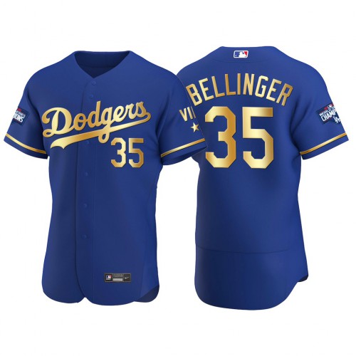 Los Angeles Los Angeles Dodgers #35 Cody Bellinger Men's Nike Authentic 2021 Gold Program World Series Champions MLB Jersey Royal Men's